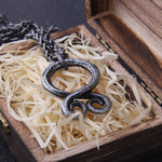 Iron Color Viking Odin Rune Pendant Necklace with Stainless Steel Chain As Men Gift with wooden box