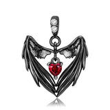 925 Sterling Silver Butterfly Moth Skull Scream Black Wings Chain Necklace for Girl Women Jewelry