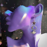 Long Dangly Earrings, Moon, Stars and Saturn,Celestial Earrings for Women Nickel-free,Witchy Jewelry-Celestial Gift for Wiccan