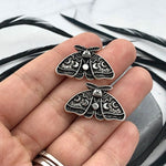 Luna Moth Stud Earrings Silver Color Moon Phase Earrings