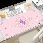 Magic Moon Star Purple Extra Large Kawaii Girl Gaming Mouse Pad Cute Xxl Desk Mat Water Proof Nonslip Laptop Desk Accessories - Desk Pads &amp; Blotters