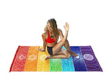 Mandala meditation Energy Rainbow 7 Chakra Tapestry tablecloth Divination Chakela Game Bohemian Beach Mat Thin Blanket Yoga Shawl