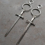 Medieval Worship Sword Earrings Witch or Pagan Alternative Goth  Silver Plated Classic Women Fashion Gift Jewelry