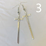 Medieval Worship Sword Earrings Witch or Pagan Alternative Goth  Silver Plated Classic Women Fashion Gift Jewelry