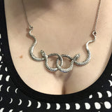 Medusa Snake Choker Necklace Double Snake Necklace Serpent Necklace Pagan Gothic Protection Amulet Jewelry For Gift