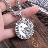 Men 316L stainless steel norse Viking odin's wolf rune vantage necklace with gift bag and wooden box