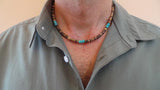 Men's African necklace, Men african Beaded jewelry, Surfer necklace Gifts for men, Wooden Beach Necklace