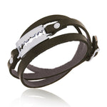 Genuine Leather Metal Razorblade  Punk Gothic Rock Bangle Bracelet