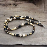 Mens Tribal Necklace, Mens Surf Necklace, Mens Boho Necklace Mens Necklace, Tiger's Eye Black Onyx Mens Necklace