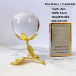 Metal Display Stand for Crystal Glass Lens Ball Large Divination Photography Lensball Base Magic Sphere Globe Holder + Ball