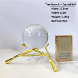 Metal Display Stand for Crystal Glass Lens Ball Large Divination Photography Lensball Base Magic Sphere Globe Holder + Ball