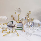 Metal Display Stand for Crystal Glass Lens Ball Large Divination Photography Lensball Base Magic Sphere Globe Holder + Ball