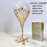 Metal Display Stand for Crystal Glass Lens Ball Large Divination Photography Lensball Base Magic Sphere Globe Holder + Ball