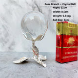 Metal Display Stand for Crystal Glass Lens Ball Large Divination Photography Lensball Base Magic Sphere Globe Holder + Ball