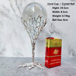 Metal Display Stand for Crystal Glass Lens Ball Large Divination Photography Lensball Base Magic Sphere Globe Holder + Ball