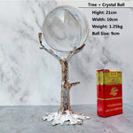 Metal Display Stand for Crystal Glass Lens Ball Large Divination Photography Lensball Base Magic Sphere Globe Holder + Ball