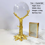 Metal Display Stand for Crystal Glass Lens Ball Large Divination Photography Lensball Base Magic Sphere Globe Holder + Ball