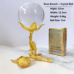 Metal Display Stand for Crystal Glass Lens Ball Large Divination Photography Lensball Base Magic Sphere Globe Holder + Ball