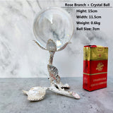 Metal Display Stand for Crystal Glass Lens Ball Large Divination Photography Lensball Base Magic Sphere Globe Holder + Ball