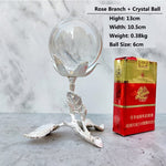 Metal Display Stand for Crystal Glass Lens Ball Large Divination Photography Lensball Base Magic Sphere Globe Holder + Ball