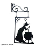 Metal Vintage Witch Shape Cast Iron Garden Corner Sign Mysterious Witch Statue Witch Decorative Figures Ghosts Doorframe Decor - Figurines &amp; Miniatures