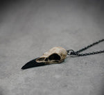 Mini Raven Skull Necklace Resin Replica Raven Magpie Crow Poe Steampunk Gift Idea Zombie Gift,1.5"