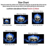 Modern 3D Large Area Rugs Flame Skull Gothic Rectangular Carpets blue flame Anti slip Decorative Floor Mat for Home Room 5Size