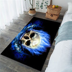 Modern 3D Large Area Rugs Flame Skull Gothic Rectangular Carpets blue flame Anti slip Decorative Floor Mat for Home Room 5Size