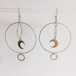 Moon Shower Earrings Drop Geometric Crescent Phase Hippie Statement Witchy Jewelry Punk Fashion Novelty