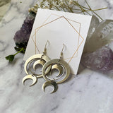 Moon Shower Earrings Drop Geometric Crescent Phase Hippie Statement Witchy Jewelry Punk Fashion Novelty