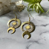 Moon Shower Earrings Drop Geometric Crescent Phase Hippie Statement Witchy Jewelry Punk Fashion Novelty