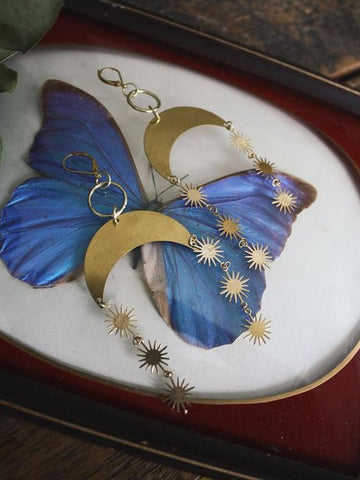 Moon&Sun Statement Earrings Boho Hippie Bohemian Celestial Witchy Gift Jewelry