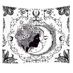 Moon Tapestry Wall Hanging Astrology Divination The Goddess Of Flowers And The Tarot Card Bedspread Beach Mat