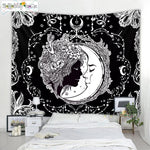 Moon Tapestry Wall Hanging Astrology Divination The Goddess Of Flowers And The Tarot Card Bedspread Beach Mat