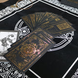 Golden Foil Tarot Black Flip Table Game Divination Mysterious Tarot Card