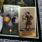 Golden Foil Tarot Black Flip Table Game Divination Mysterious Tarot Card