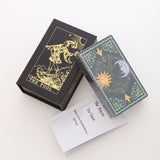 Golden Foil Tarot Black Flip Table Game Divination Mysterious Tarot Card