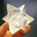 Natural Crystal Quartz Merkaba Stars Gemstone Unicursal Hexagram Great For Meditation Healing Positive Healing Balancing Set - Stones