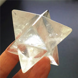 Natural Crystal Quartz Merkaba Stars Gemstone Unicursal Hexagram Great For Meditation Healing Positive Healing Balancing Set - Stones