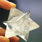 Natural Crystal Quartz Merkaba Stars Gemstone Unicursal Hexagram Great For Meditation Healing Positive Healing Balancing Set - Stones