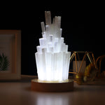 Natural Crystal Selenite Stone Healing Gemstones Lamp Energy Jewelry Led Lamp