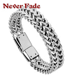 Viking Magic~Never Fade Men Punk bracelet Titanium steel Men's Gold Silver Link hand Chains Bracelet Bangles Trendy Bracelets For Man Gifts