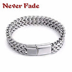 Viking Magic~Never Fade Men Punk bracelet Titanium steel Men's Gold Silver Link hand Chains Bracelet Bangles Trendy Bracelets For Man Gifts