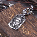 Never Fade Men Viking Odin Photo Frame with stainless steel necklace and wooden box as boyfreind gift
