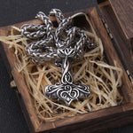 Never Fade Mix Gold thor's hammer mjolnir necklace viking scandinavian norse viking necklace Men Stainless Steel gift