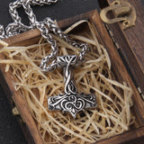 Never Fade Mix Gold thor's hammer mjolnir necklace viking scandinavian norse viking necklace Men Stainless Steel gift