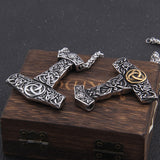 Never Fade Mix Gold thor's hammer necklace viking scandinavian Odin viking necklace Men Stainless Steel gift