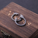 Never Fade Stainless Steel Viking Dragon Statement Rings Men Vintage Color Nordic Viking Totem Odin Men Rings Jewelry