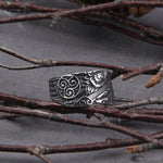 Never Fade Stainless Steel Viking Raven Statement Rings Men Vintage Nordic Viking Totem Odin Men Rings Jewelry