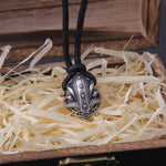 Never Fade Viking helmet Necklace with adjustable cotton Chain As Men Gift and wooden box